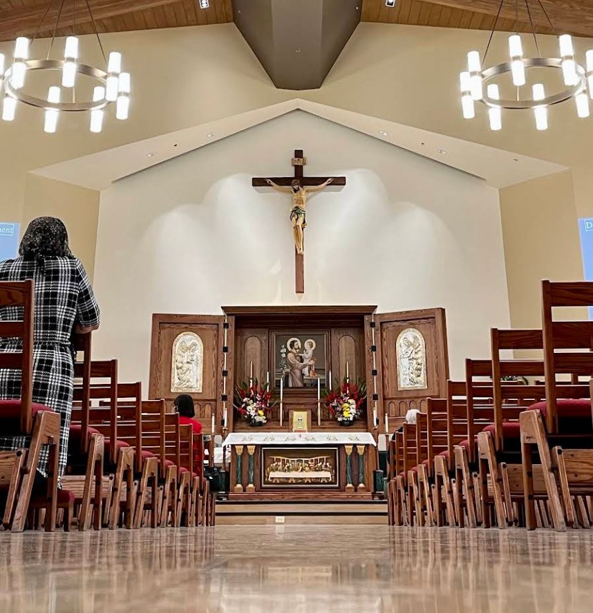 The altar and sanctuary at St. Anthony of Padua Catholic Church